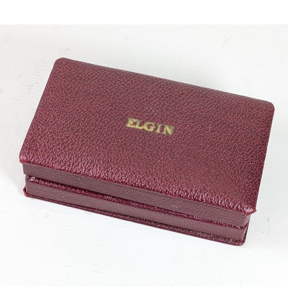 Vintage Art Deco Elgin Watch Display Box in red leather, heirloom watch - Picture 7 of 10